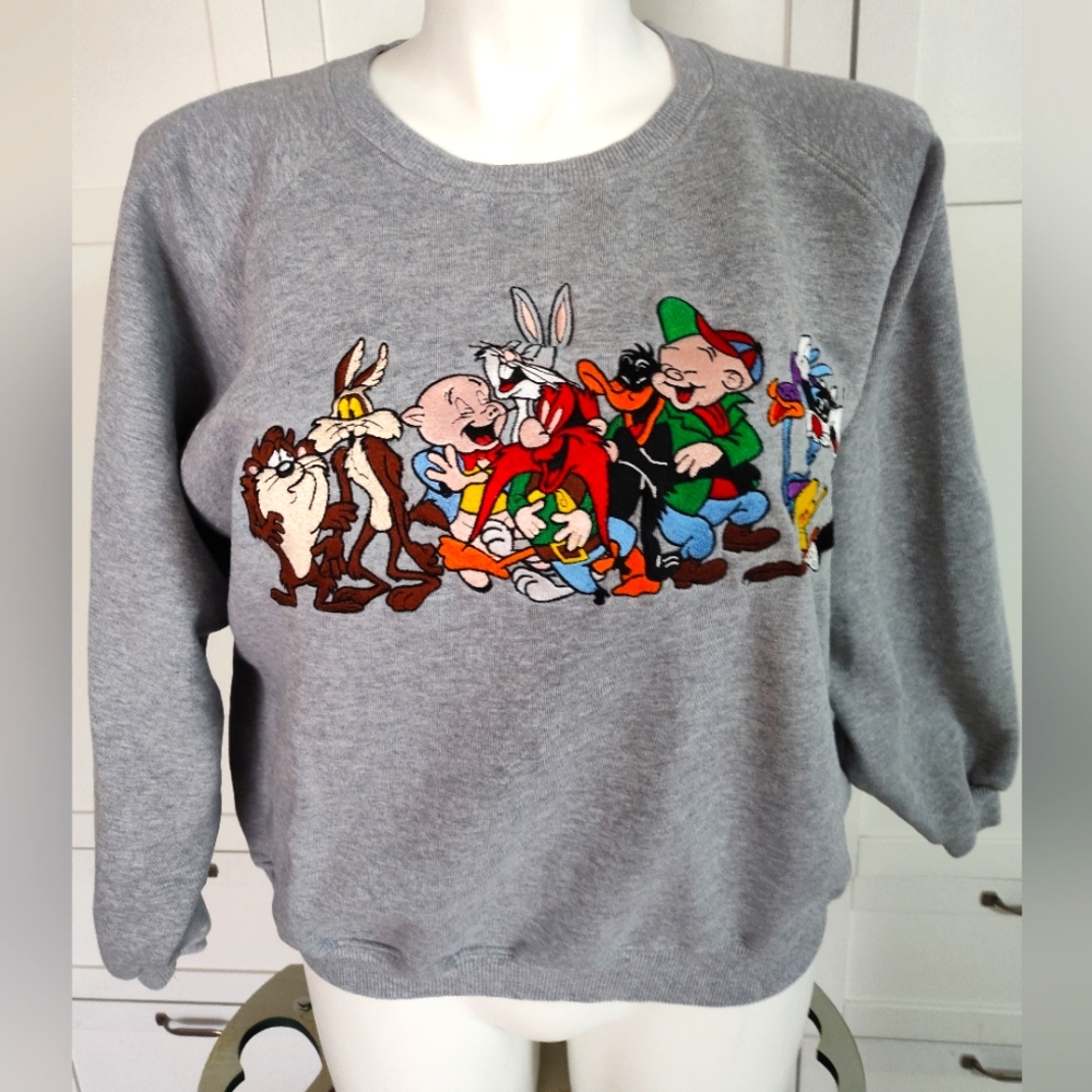 Looney Tunes WB 1991 ACME Embroidered Sweatshirt Size XL Unisex Excellent Cond